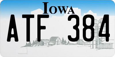 IA license plate ATF384