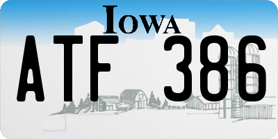 IA license plate ATF386