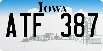 IA license plate ATF387