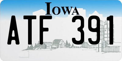 IA license plate ATF391