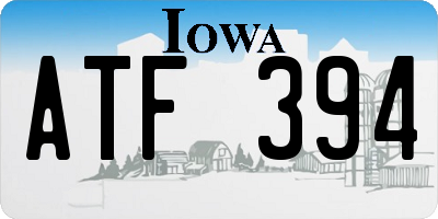 IA license plate ATF394