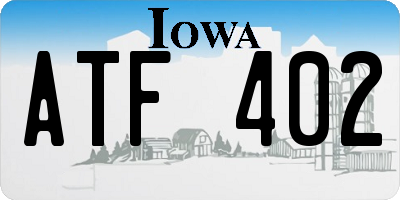 IA license plate ATF402