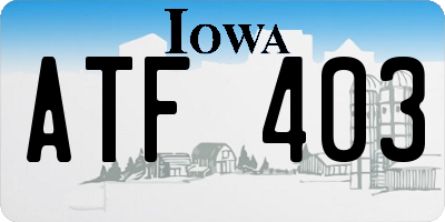 IA license plate ATF403