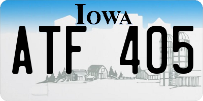 IA license plate ATF405