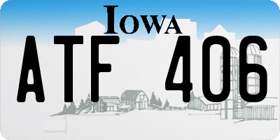 IA license plate ATF406