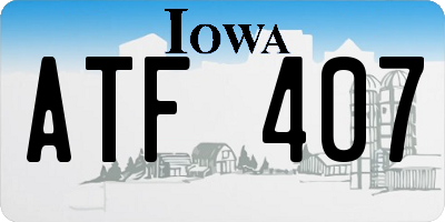 IA license plate ATF407