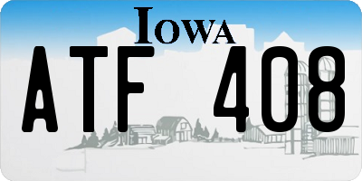 IA license plate ATF408