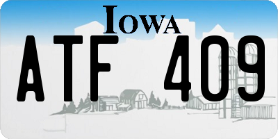 IA license plate ATF409