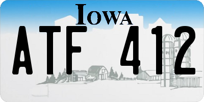 IA license plate ATF412