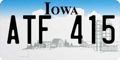 IA license plate ATF415