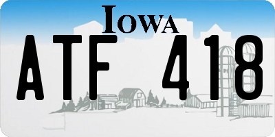 IA license plate ATF418