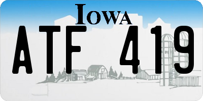 IA license plate ATF419
