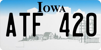 IA license plate ATF420