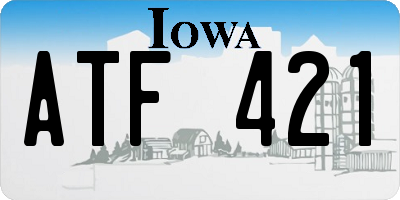 IA license plate ATF421
