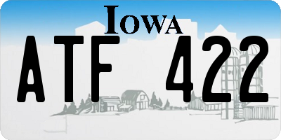 IA license plate ATF422