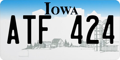 IA license plate ATF424