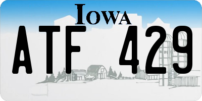 IA license plate ATF429