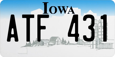 IA license plate ATF431