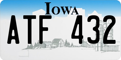 IA license plate ATF432