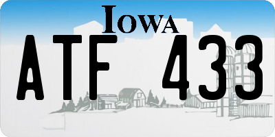 IA license plate ATF433