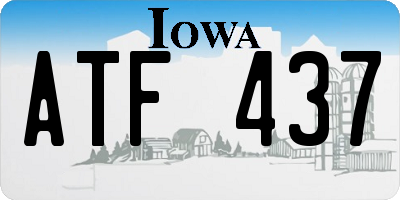 IA license plate ATF437