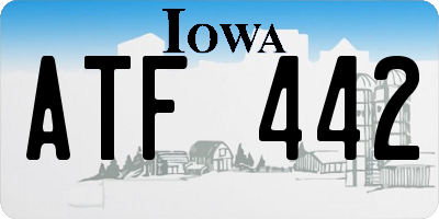 IA license plate ATF442