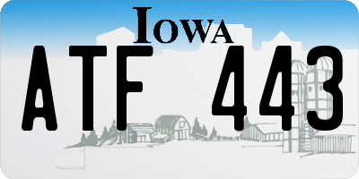 IA license plate ATF443
