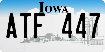 IA license plate ATF447
