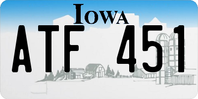 IA license plate ATF451