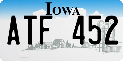 IA license plate ATF452