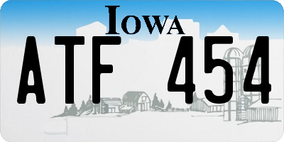 IA license plate ATF454