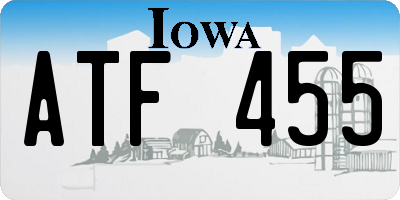 IA license plate ATF455