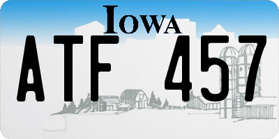 IA license plate ATF457