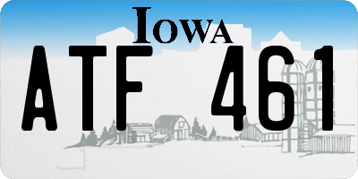 IA license plate ATF461