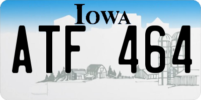 IA license plate ATF464