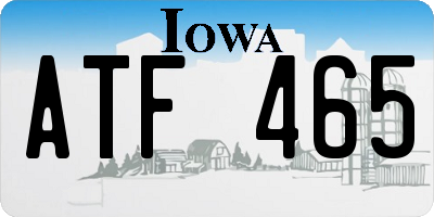 IA license plate ATF465