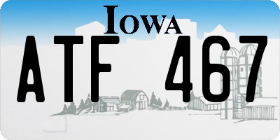IA license plate ATF467