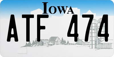 IA license plate ATF474