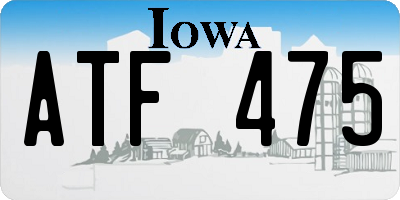 IA license plate ATF475