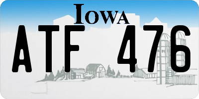IA license plate ATF476