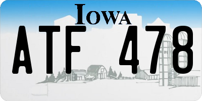 IA license plate ATF478
