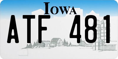 IA license plate ATF481