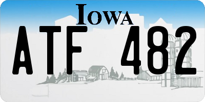 IA license plate ATF482