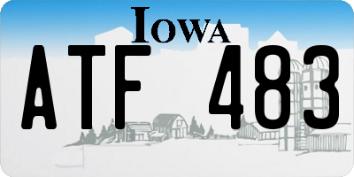 IA license plate ATF483
