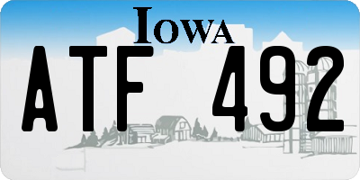 IA license plate ATF492