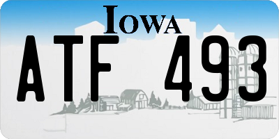 IA license plate ATF493
