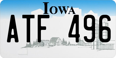 IA license plate ATF496