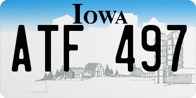 IA license plate ATF497
