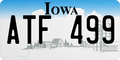 IA license plate ATF499