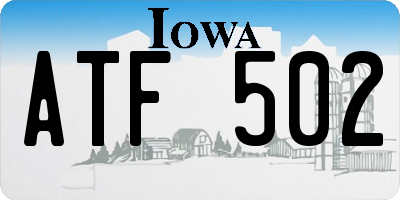 IA license plate ATF502